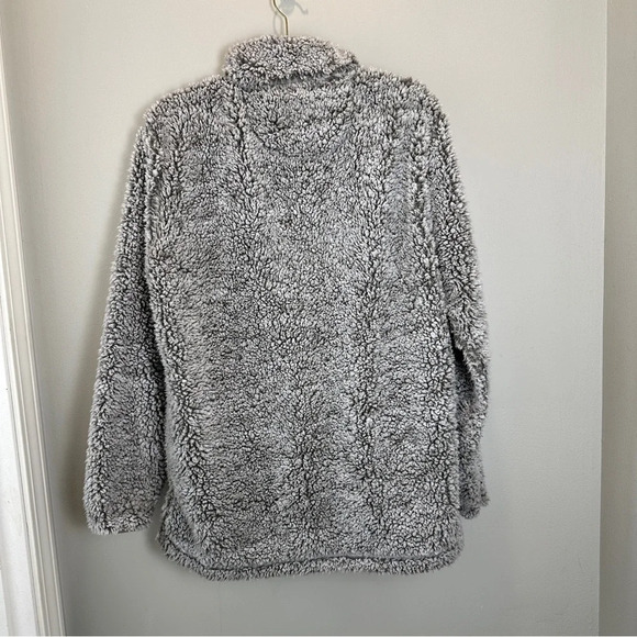 Simply Southern 1/4 Zip Sherpa Pullover Womens Size Large Grey Oversized - Picture 4 of 4